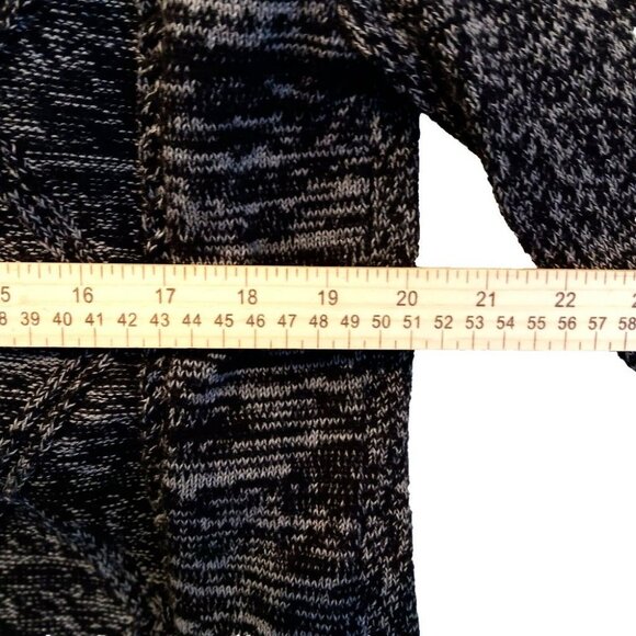 Button Cardigan Sweater Womens XL Black & Gray 100% Thick Cotton - Picture 6 of 8